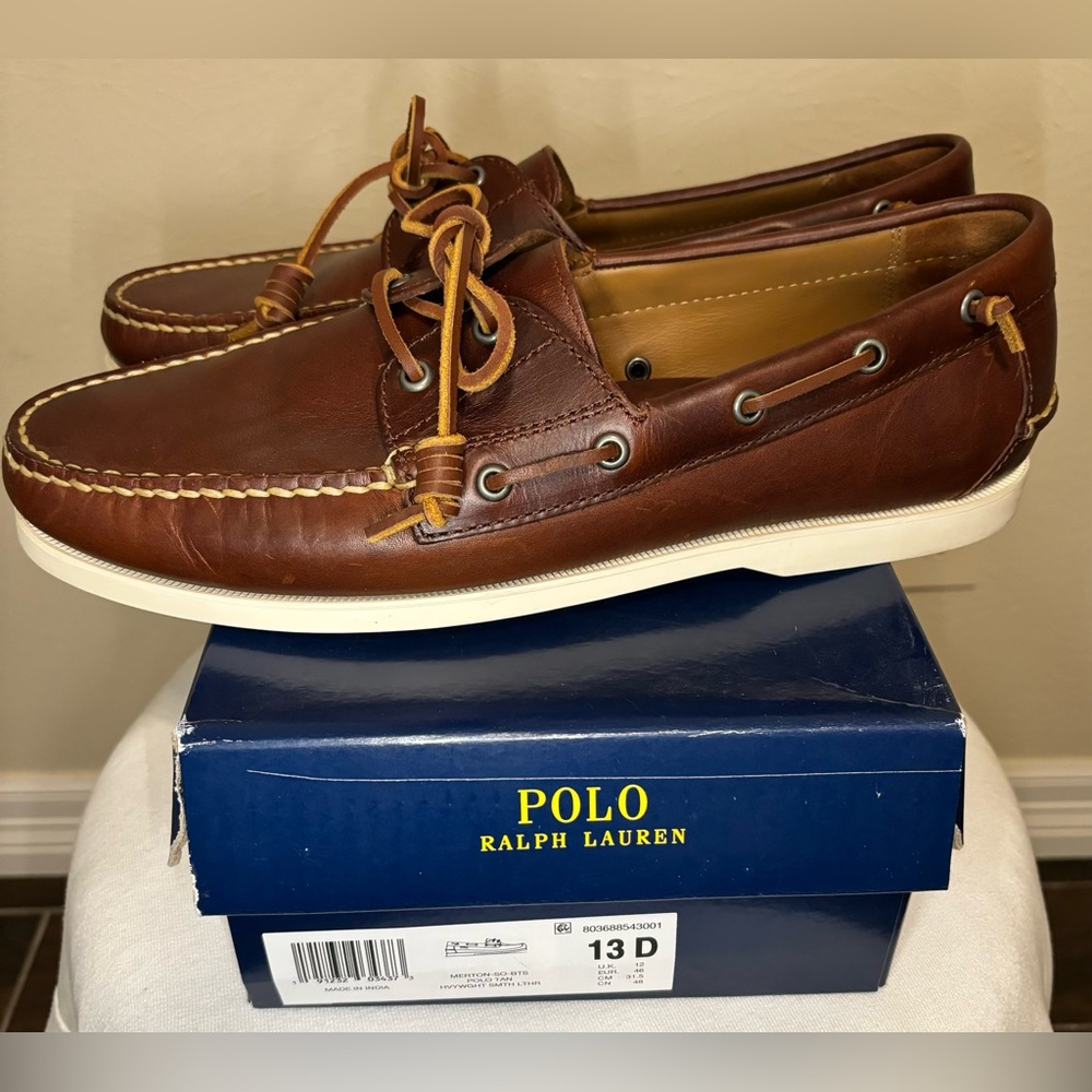 Polo Ralph Lauren Merton Leather Boat Shoe size 13 slightly worn - Picture 4 of 7